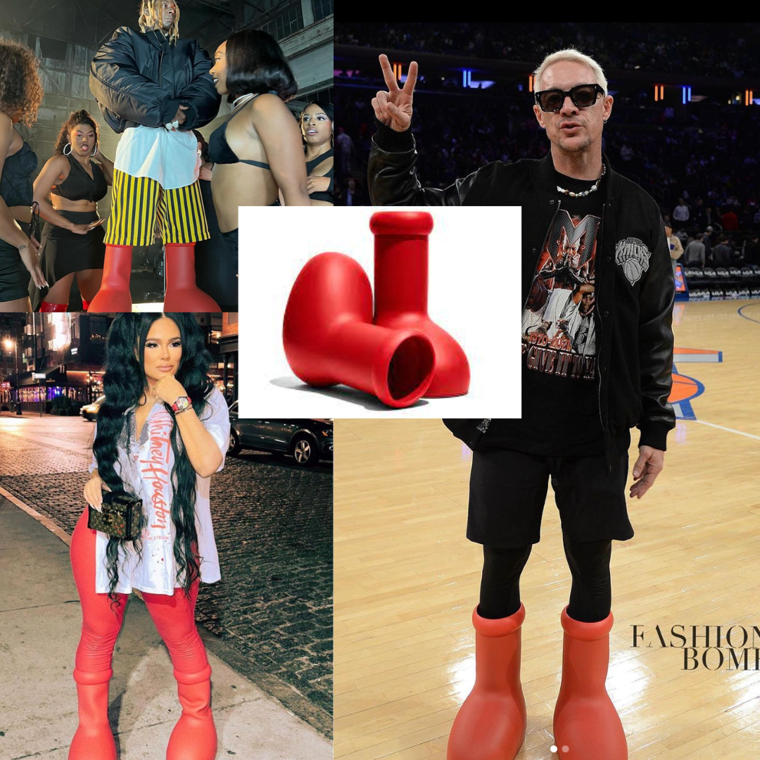 Cizme roșii „Cartoon” Mschf, așa cum sunt purtate de Lil Wayne, Emily B, Coi Leray și altele!