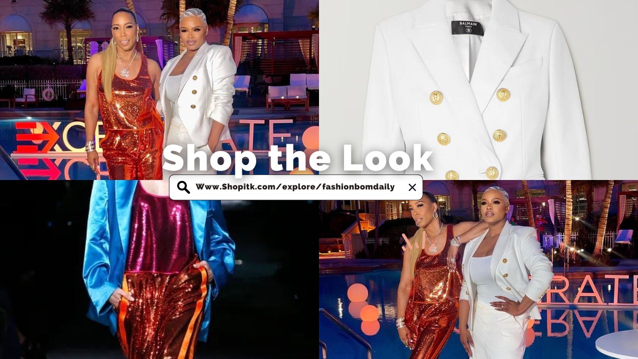 Claire Sulmers în Balmain și Kim Blackwell în Tom Ford la conferința EXCELERATEher din 2023 din Miami